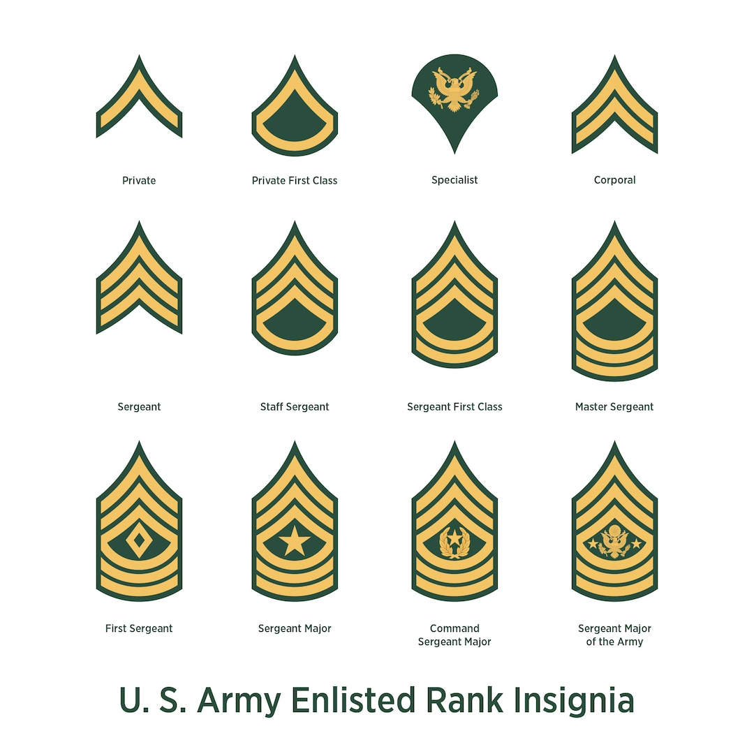 American Military Enlisted Ranks SVG, EPS, PDF, Png, Ai Instant ...