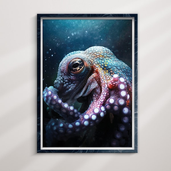 Octopus Watercolor Painting, Art, Animal, Illustration, Sea Art, Aea Life Art, Home Decor