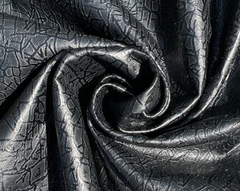 Black ‘crazy’ print Nappa sheep hide