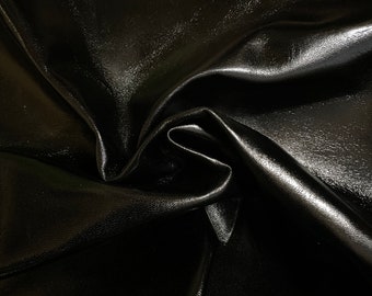 Black Glacé leather sheepskin hide