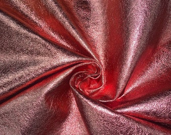 Rose foil leather sheepskin hide