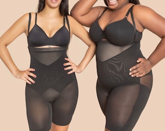 Women High Waist Slimming Shapewear Shorts Tummy Control Body Shaper Compressing Belly Hips Butt Lifter Open Under for bathroom use.