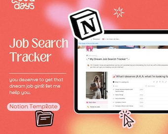 My Dream Job Search Tracker | Notion Sollicitatietracker | Organiseer je zoektocht naar een baan en verminder stress | Digitale download