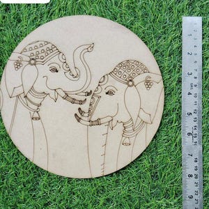Vooraf gemarkeerde olifant MDF-muurkunst, muurdecoratie, bloemenmdf voor lippankunst, uniek wanddecor