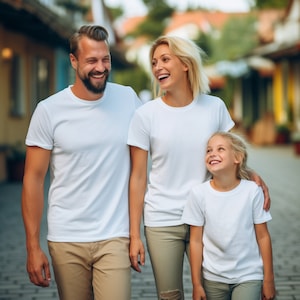 Family Mockup | Family Shirt Mockup | White Tshirt Mockup | Matching Family Bella Canvas 3001 Mockup White | Kids Shirt Mock Up