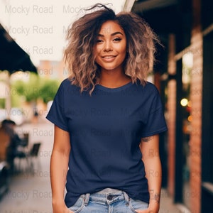 3001 Navy Model Mockup, Bella Canvas Mockup, Unisex T-Shirt Model Mock Up, Lifestyle Tee Shirt TShirt Model Mockup, Bella and Canvas Tee