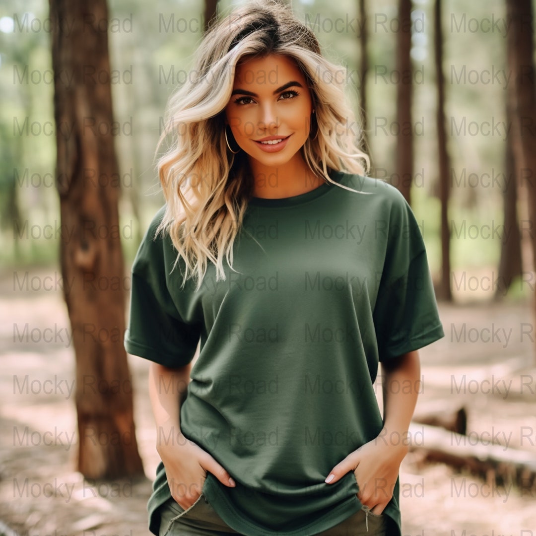 Forest Green Bella and Canvas Mock, Forest Green Shirt Mockup, Bella ...