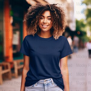 3001 Navy Model Mockup, Bella Canvas Mockup, Unisex T-Shirt Model Mock Up, Lifestyle Tee Shirt TShirt Model Mockup, Bella and Canvas Tee