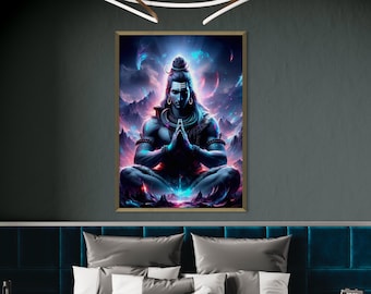 Lord Shiva Poster print wall art: Hindu Home Decor Wall Art, Contemporary Shiva Hindu God art, Mahadev Painting, A5 - A0 Size Poster Prints