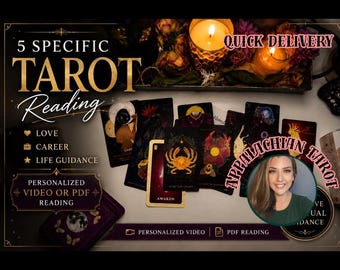 Personalized Psychic Tarot Reading | Ask 5 Questions | Love, Career, Relationship & Life Insight | PDF or Video