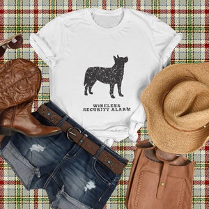 Cattle Dog Distressed Logo graphic tee T-shirt-Jersey Short Sleeve-Gender Neutral,dog lover gift, blue heeler, red heeler image 1