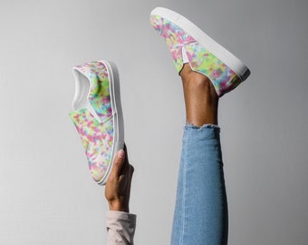 Tie dye summer slip ons, Women’s slip-on canvas shoes