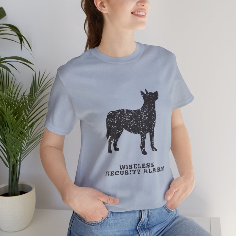 Cattle Dog Distressed Logo graphic tee T-shirt-Jersey Short Sleeve-Gender Neutral,dog lover gift, blue heeler, red heeler Light Blue