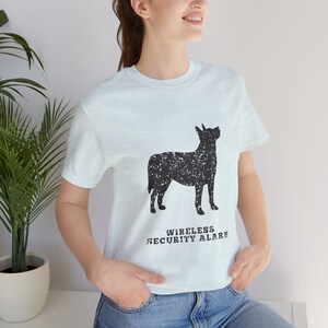 Cattle Dog Distressed Logo graphic tee T-shirt-Jersey Short Sleeve-Gender Neutral,dog lover gift, blue heeler, red heeler Heather Ice Blue