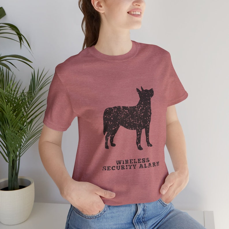 Cattle Dog Distressed Logo graphic tee T-shirt-Jersey Short Sleeve-Gender Neutral,dog lover gift, blue heeler, red heeler Heather Mauve