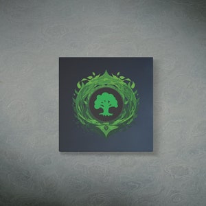 Magic The Gathering Wall Art | MTG Green Mana Symbol Canvas Print Decor