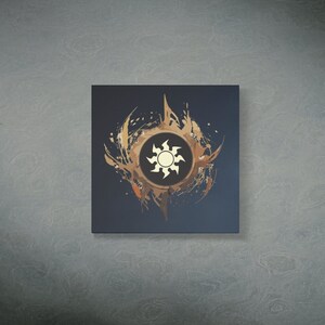 Magische de Gathering kunst aan de muur | MTG Wit Mana-symbool Canvas Print Decor