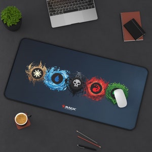 Magic The Gathering Desk Mat Decor | Custom Mana Symbol Collection