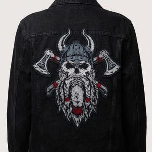 Odin Viking Axe Embroidered Back Patch 14"