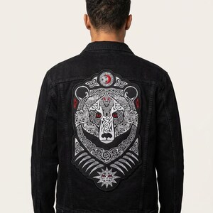 Viking Bear Valhalla Back Patch – 11"- 14" in Large Norse Iron On