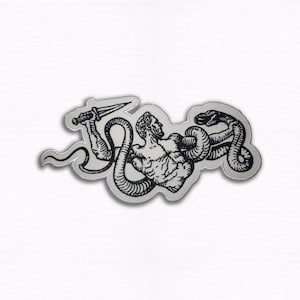 Hercules Killing Snake Patch - Großer Mythologie Aufnäher für die Rückseite (30,8 - 36cm)
