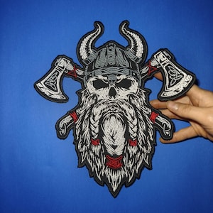Odin Viking Axe Embroidered Back Patch