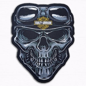Demon Skull Biker-achterpatch – Harley-stijl opstrijkbaar (10,8"-15" in)
