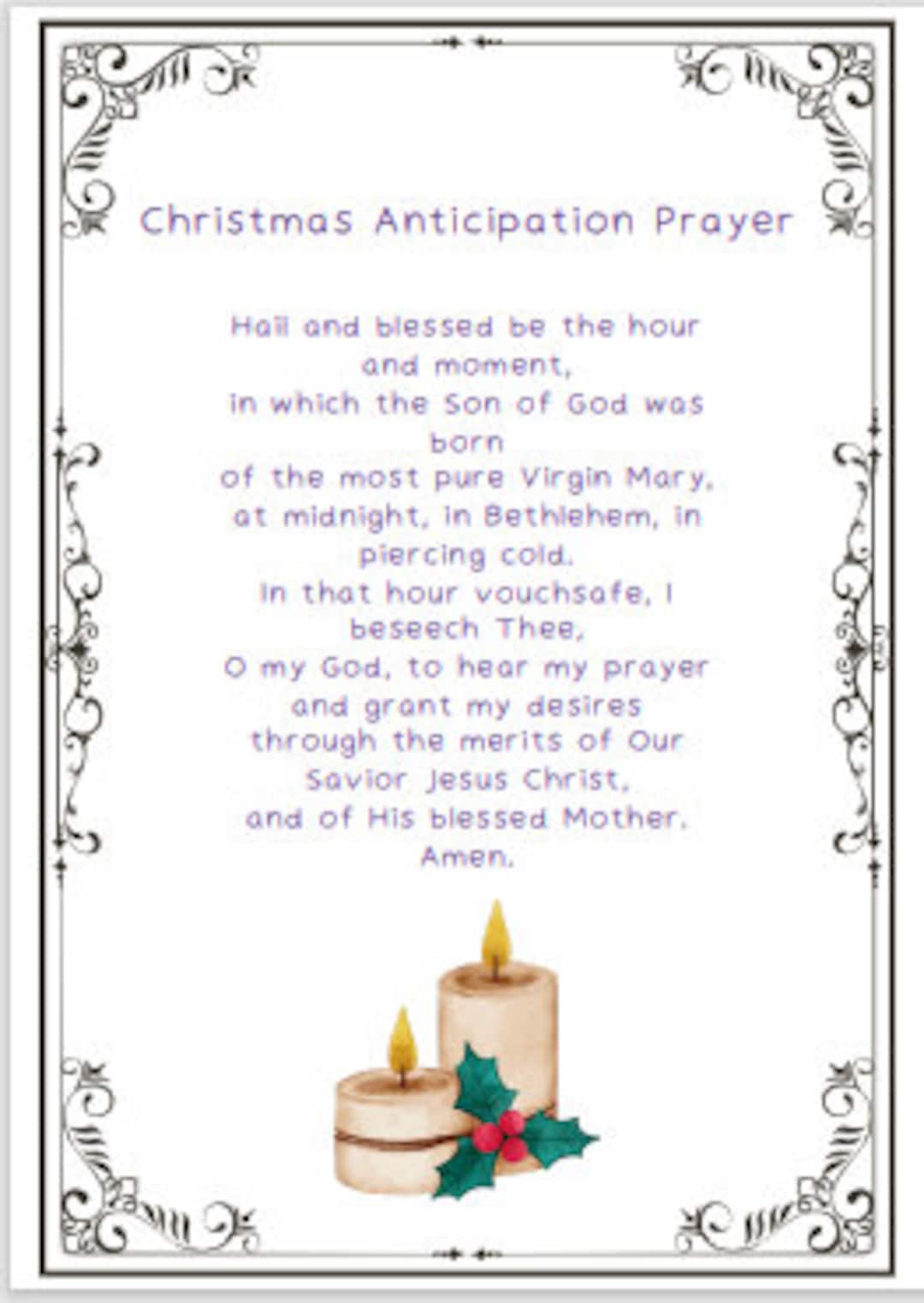 Christmas Anticipation Prayer/saint Andrew Christmas Novena Home Altar