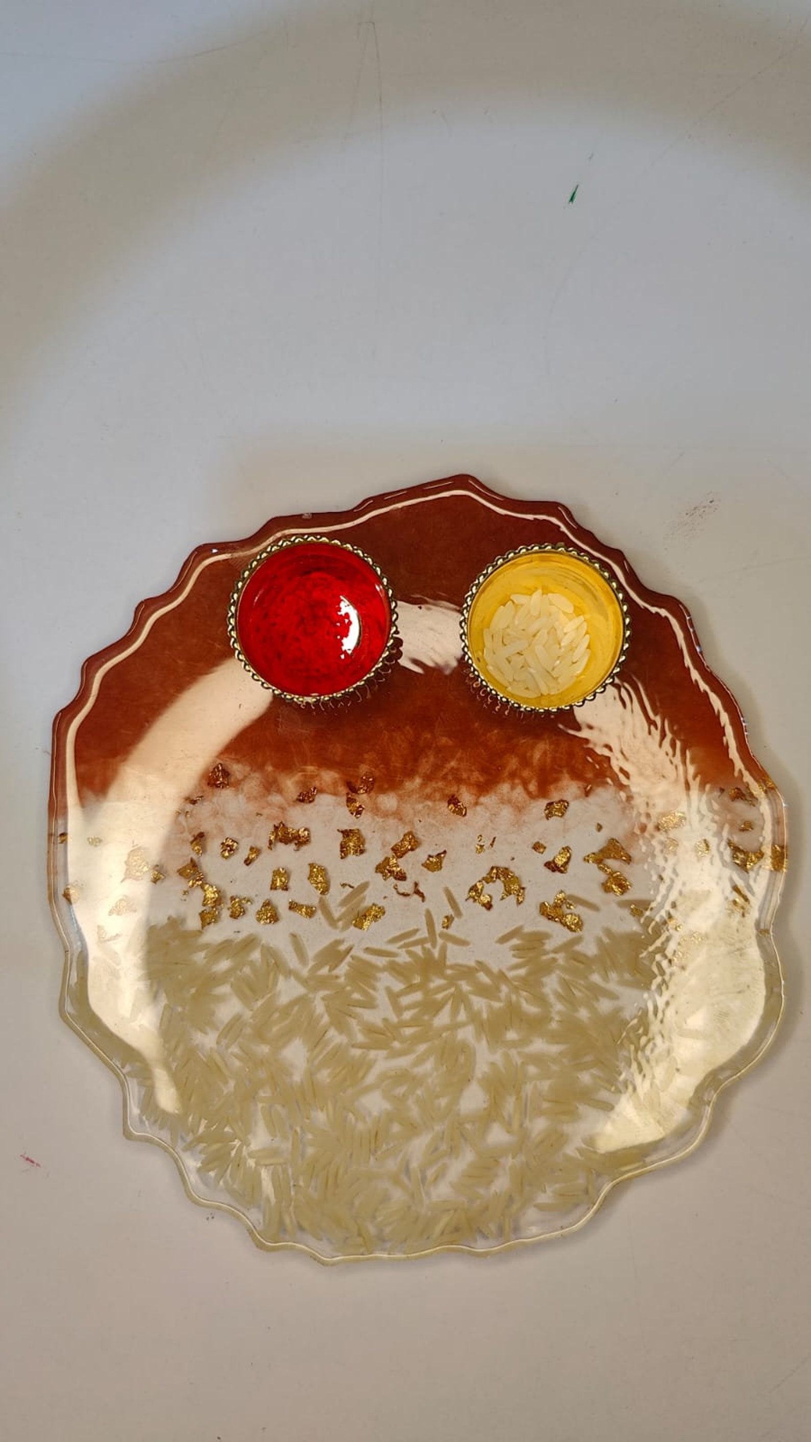 Beautiful Designed Epoxy Resin Rakhi Plate , Unique Resin Art for Home ...