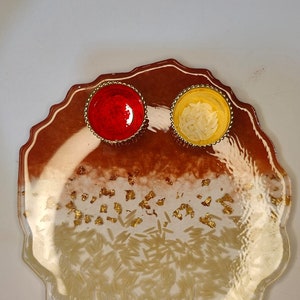 Beautiful Designed Epoxy Resin Rakhi Plate , Unique Resin Art for Home ...