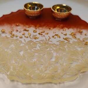 Beautiful Designed Epoxy Resin Rakhi Plate , Unique Resin Art for Home ...