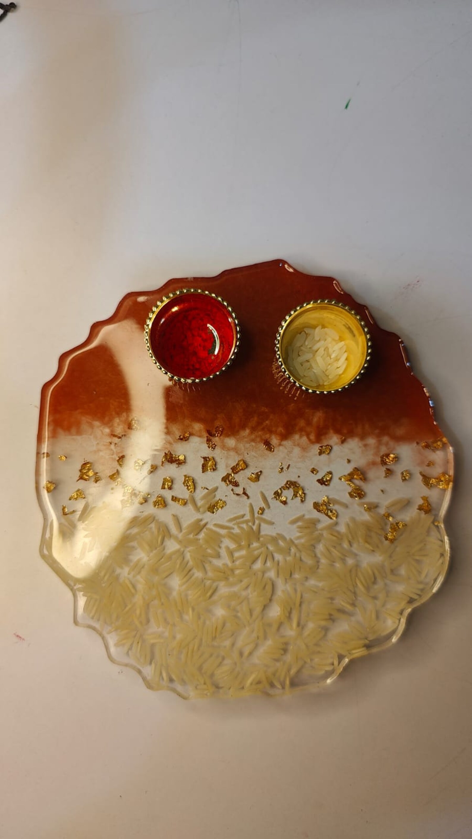 Beautiful Designed Epoxy Resin Rakhi Plate , Unique Resin Art for Home ...