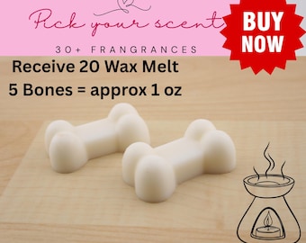 Soy Wax Melt – Dog Bone Shape, 30+ Scents, Eco-Friendly Home Fragrance, Eco-Friendly Glassine Packaging