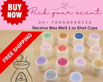 Soy Wax Melt Samplers  - 1 pack – 1 oz Shot Cups, 30+ Scents, Eco-Friendly Home Fragrance, Eco-Friendly  - Stock up Sale