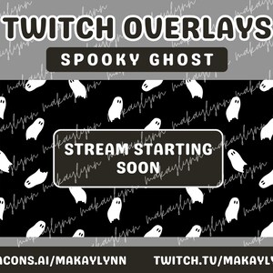 Animated Spooky Ghost Twitch Overlays & Scenes - Stream Starting, Be Right Back, Stream Ending, Stream Offline, Just Chatting, Webcam Border