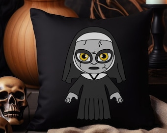 Cuscino della suora, cuscino di Halloween, cuscino spaventoso, cuscino per appassionati di horror, cuscino inquietante, cuscino decorativo dark, cuscino per Halloween