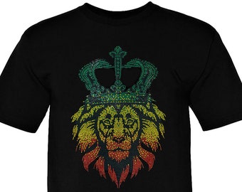 Lion of Judah/King Lion Bling Rhinestone Men&#39;s T-Shirt