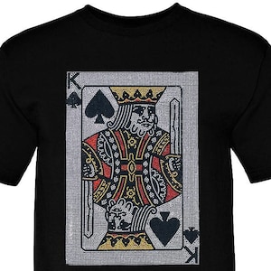Camiseta King Card con diamantes de imitación para hombre