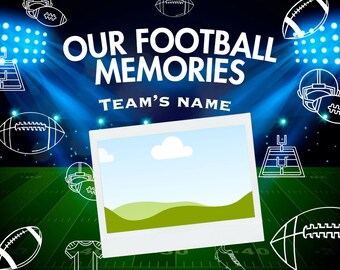 DIGITAL - American Football photobook template to personalize. Plantilla - álbum de fotos de fútbol americano. CANVA - Scrapbook