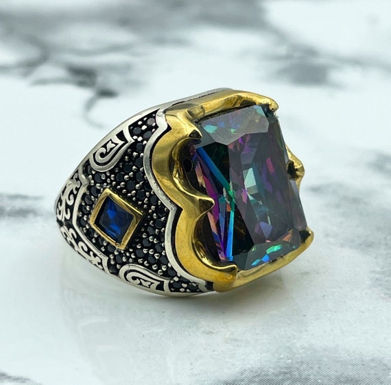 Men's mystic on sale topaz ring