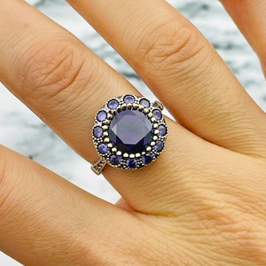Amethyst Women Ring, Handmade Women&#39;s Ring, Turkish Handmade Ring, Authentic Ring, Ottoman Ring, 925K Ladies Ring, Jewelry Gift For Women
