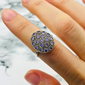 Amethyst Women Ring, Handmade Women&#39;s Ring, Turkish Handmade Ring, Authentic Ring, Ottoman Ring, Ladies Ring, Jewelry Gift For Women