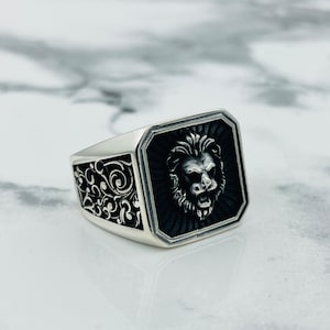 925K Sterling Silver Lion Design Silver Men&#39;s, Lion Model Silver Ring Men&#39;S, Astrology Ring, Lion Head Ring, Animal Ring, Gift For Husband