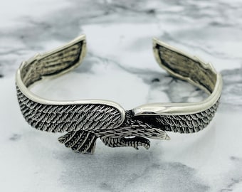 Handmade 925 Sterling Silver Eagle Bracelet: Unisex Animal Jewelry