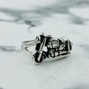 925K Sterling Silver Motorcycle Ring, Biker Motorcycle Men Ring, Sport Ring, Motorcycle Club Ring, Racing Ring, Motor Ring, Gift For Husband