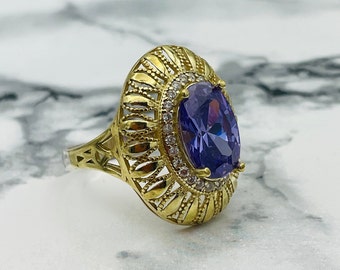 Sterling Silver Purple Amethyst Ring: Vintage Filigree Jewelry
