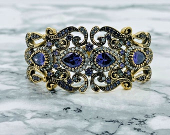 Amethyst Silver Cuff Bracelet: Ottoman Turkish Vintage Style