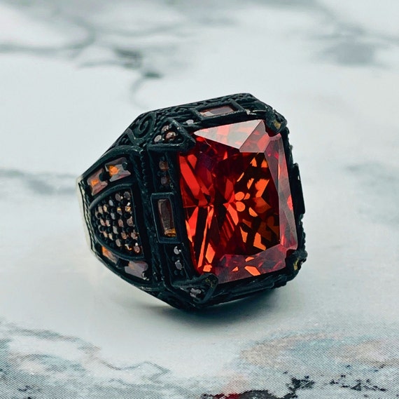 Sterling シルバー925 Stone リング Red Granet Sterlingシルバー925 Stoneリング Red Granet -11号