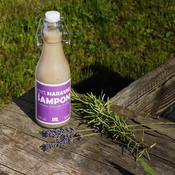 100% Natural shampoo made from nettle, rosemary and lavender, 250 ml l Nettle and Herb Liquid Shampoo