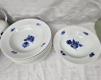 Royal Copenhagen -Denmark -Blue Flower Soup Plate 24 cm Diameter 1xSingle Sale